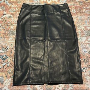 Marc New York Andrew Marc Black Vegan Leather Pencil Skirt